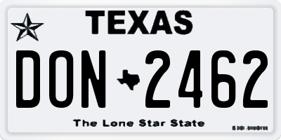 TX license plate DON2462