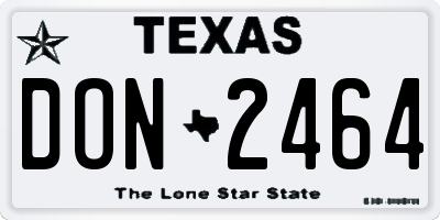 TX license plate DON2464
