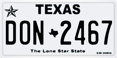 TX license plate DON2467