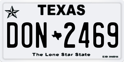 TX license plate DON2469