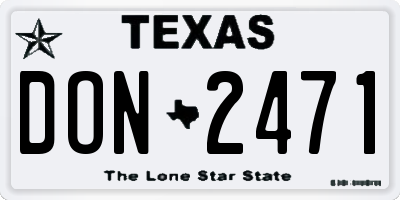 TX license plate DON2471