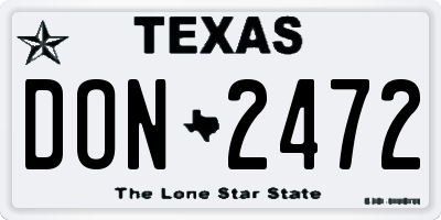 TX license plate DON2472