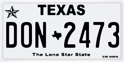 TX license plate DON2473