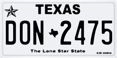 TX license plate DON2475