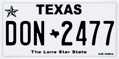 TX license plate DON2477