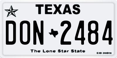TX license plate DON2484