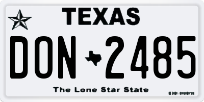 TX license plate DON2485