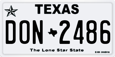 TX license plate DON2486