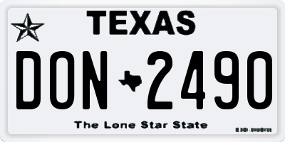 TX license plate DON2490