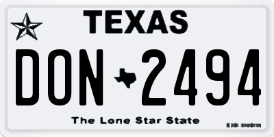TX license plate DON2494