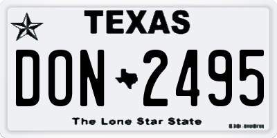 TX license plate DON2495