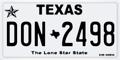 TX license plate DON2498