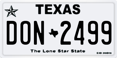 TX license plate DON2499