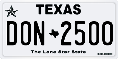 TX license plate DON2500