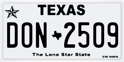 TX license plate DON2509