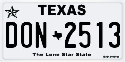 TX license plate DON2513
