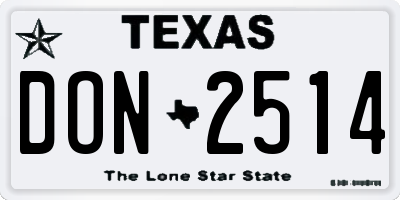 TX license plate DON2514