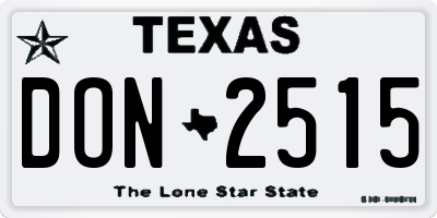 TX license plate DON2515