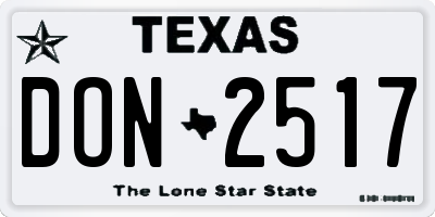 TX license plate DON2517