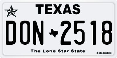 TX license plate DON2518