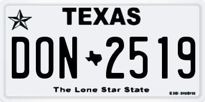TX license plate DON2519