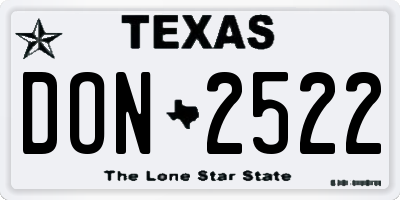 TX license plate DON2522
