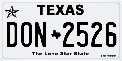 TX license plate DON2526