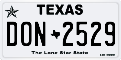 TX license plate DON2529