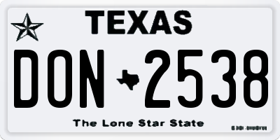 TX license plate DON2538