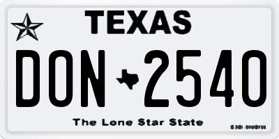 TX license plate DON2540