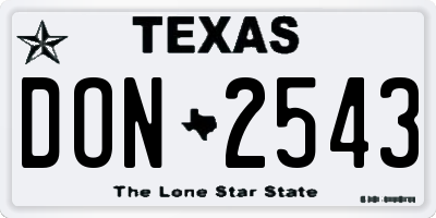TX license plate DON2543