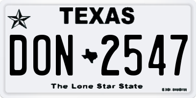 TX license plate DON2547