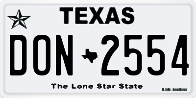 TX license plate DON2554