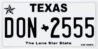 TX license plate DON2555