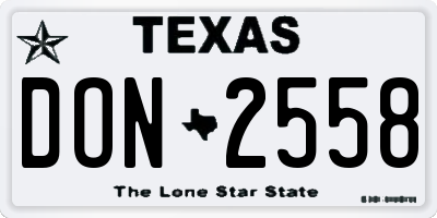 TX license plate DON2558