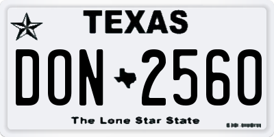 TX license plate DON2560