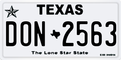 TX license plate DON2563