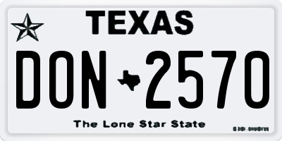 TX license plate DON2570