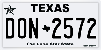 TX license plate DON2572