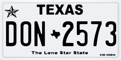 TX license plate DON2573