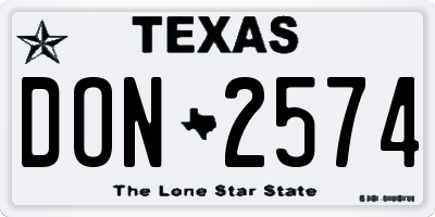 TX license plate DON2574