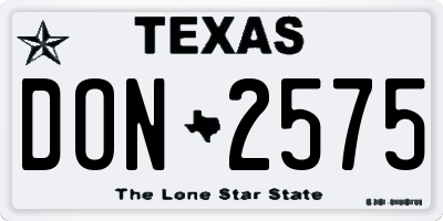 TX license plate DON2575