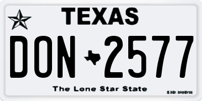 TX license plate DON2577