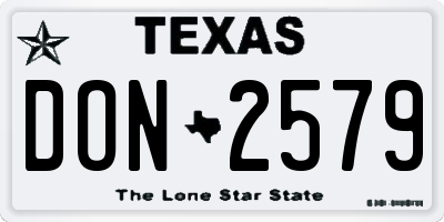 TX license plate DON2579