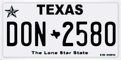 TX license plate DON2580