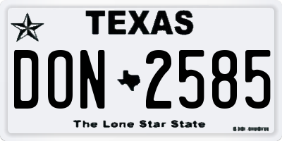 TX license plate DON2585
