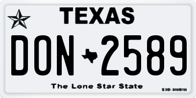 TX license plate DON2589