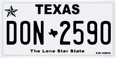 TX license plate DON2590