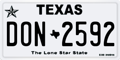 TX license plate DON2592