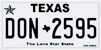 TX license plate DON2595